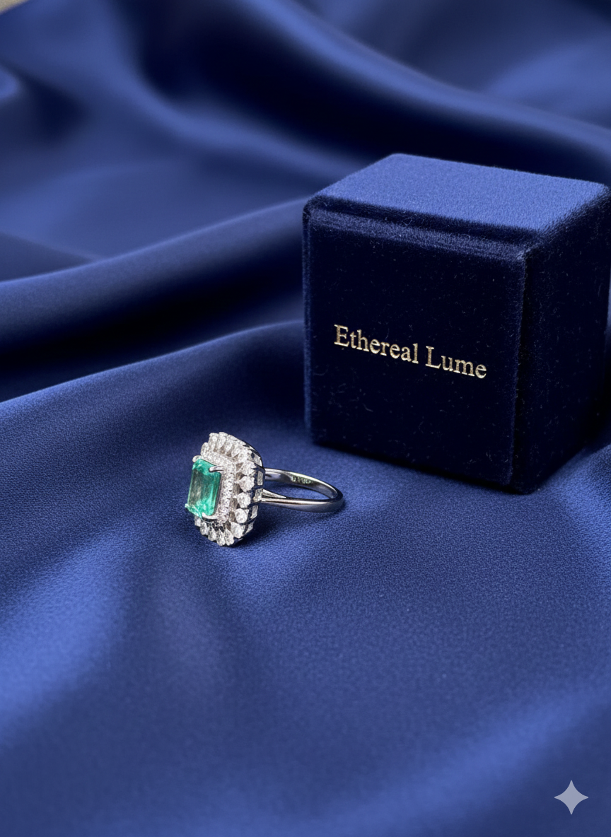 Emerald Ruby Adjustable Ring