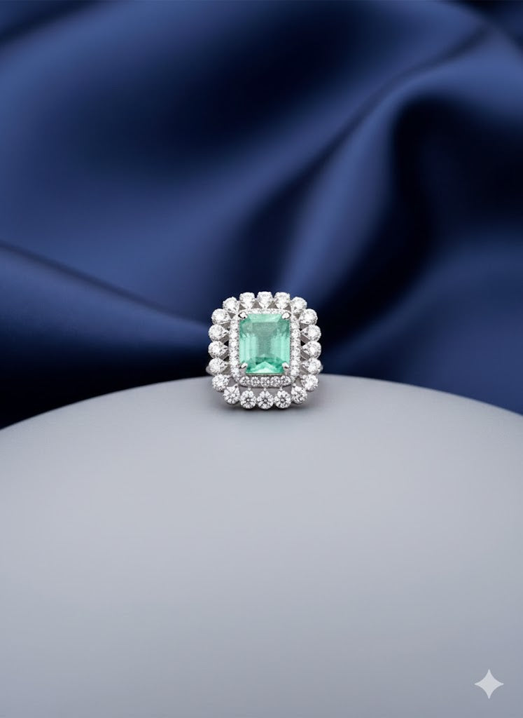 Emerald Ruby Adjustable Ring