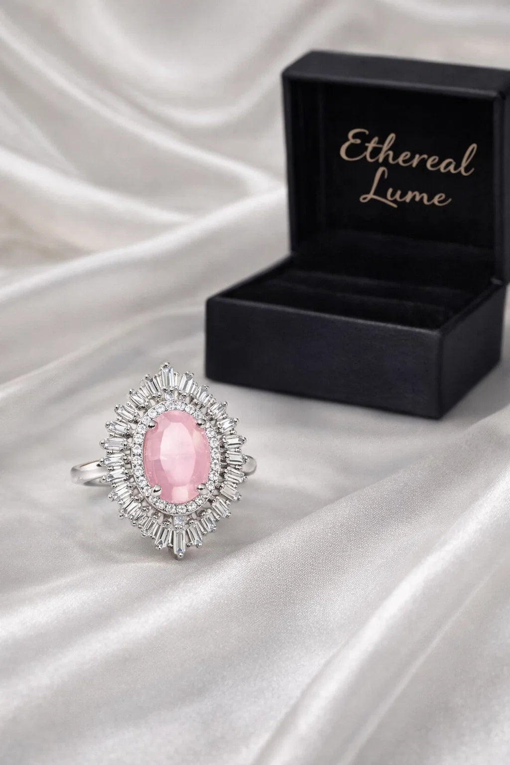 Pink Ring Stone Adjustable Ring