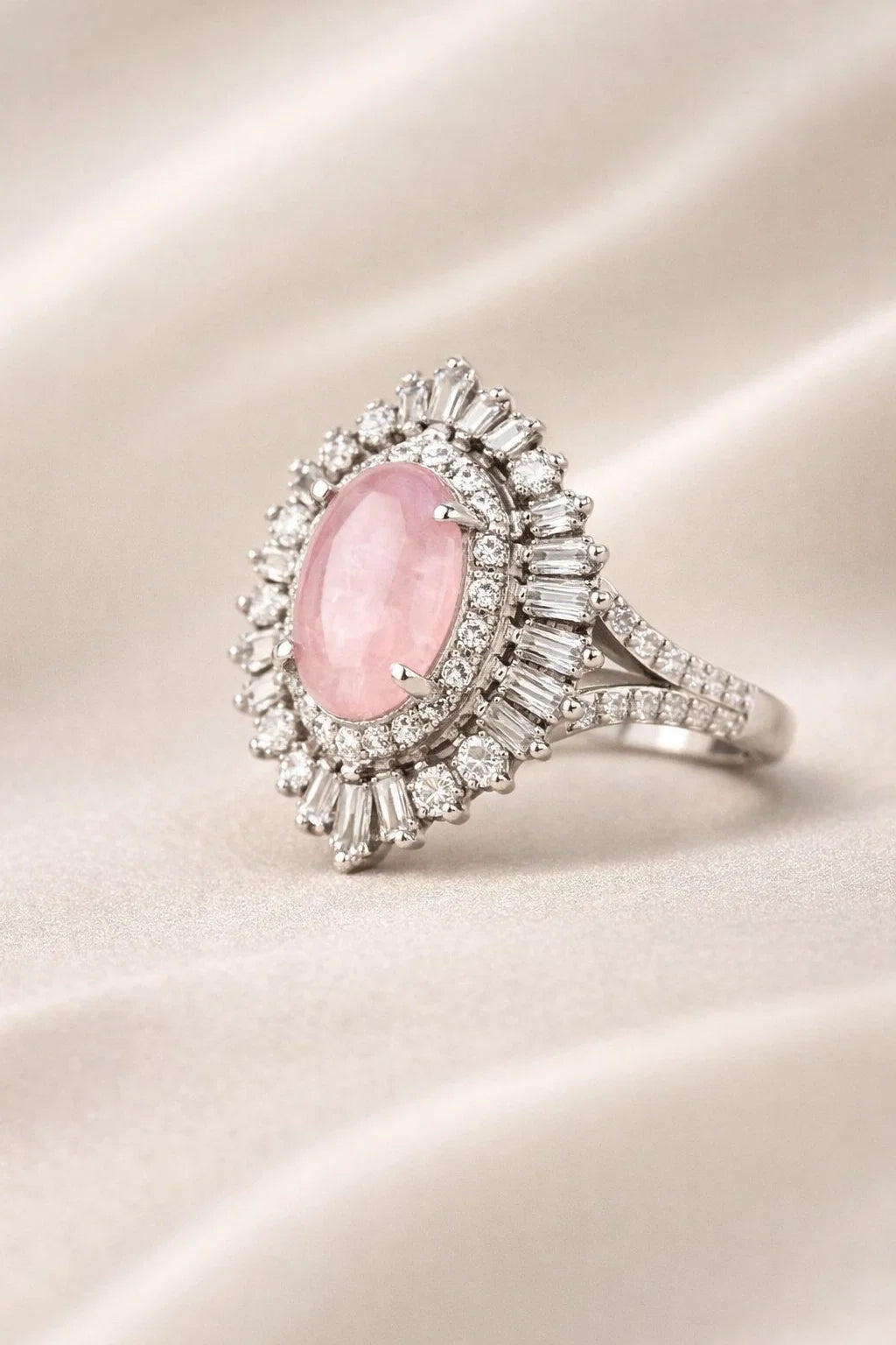 Pink Ring Stone Adjustable Ring