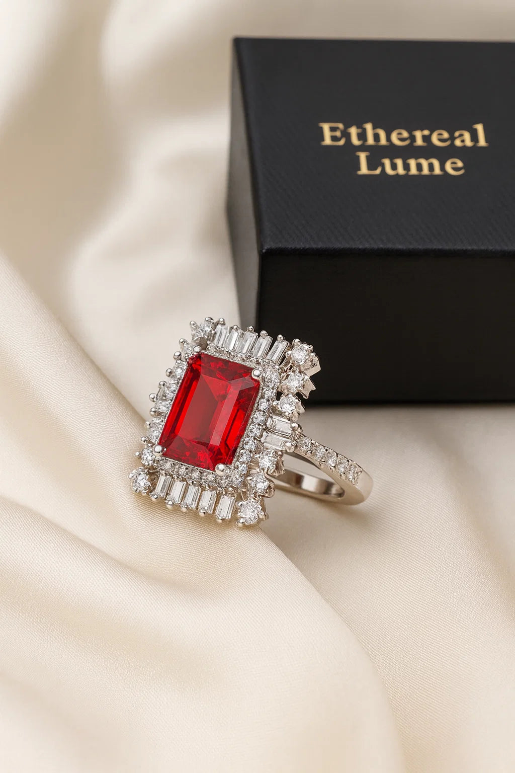 Adjustable Ruby Statement Ring(Red)